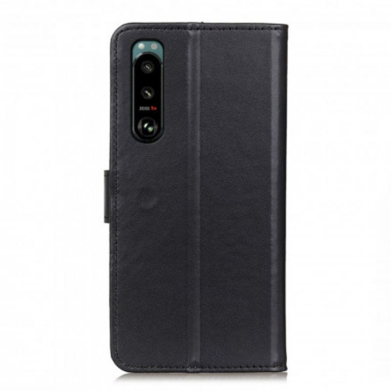 Capa Flip Para Sony Xperia 5 III Couro Sintético Liso