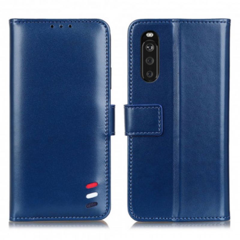 Capa Flip Para Sony Xperia 5 III Efeito Couro Tricolor
