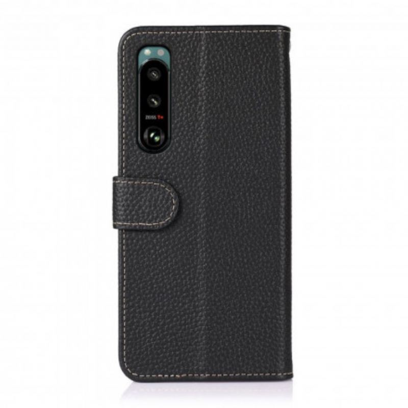 Capa Folio Para Sony Xperia 5 III Khazneh Lichia Couro