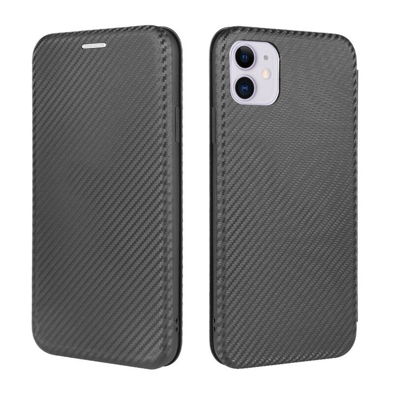 Capa De Celular Para iPhone 12 / 12 Pro Flip Fibra De Carbono