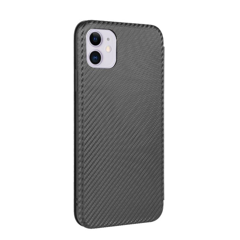 Capa De Celular Para iPhone 12 / 12 Pro Flip Fibra De Carbono