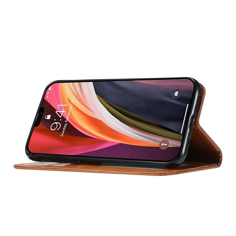 Capa De Celular Para iPhone 12 / 12 Pro Flip Titular De Cartão De Couro Sintético