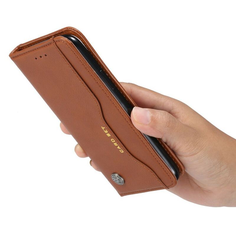 Capa De Celular Para iPhone 12 / 12 Pro Flip Titular De Cartão De Couro Sintético
