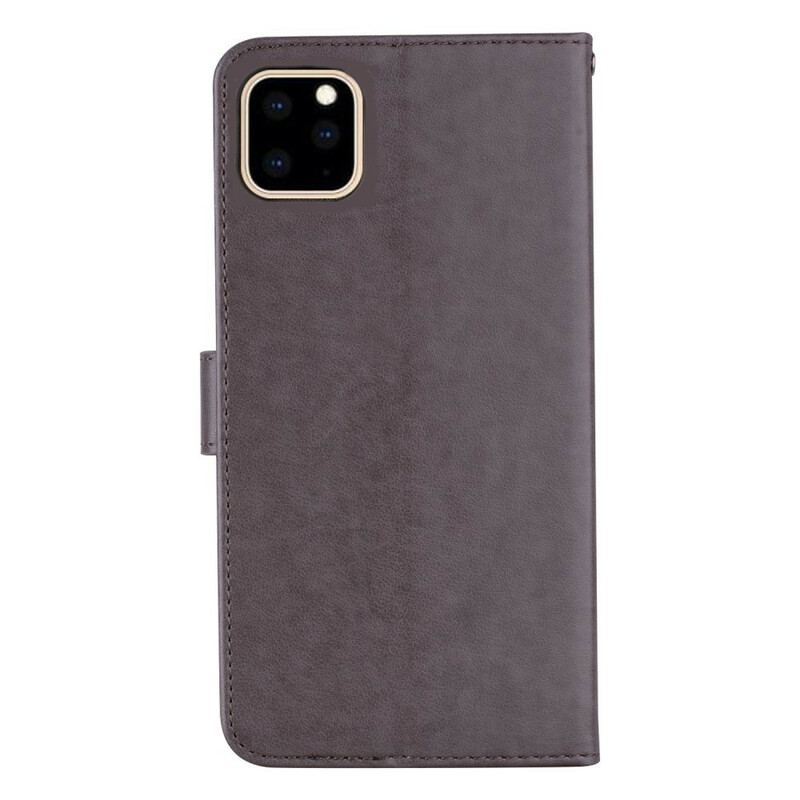 Capa De Couro Para iPhone 12 / 12 Pro Coruja Mandala E Charme