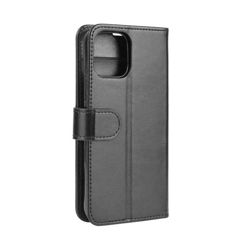 Capa De Couro Para iPhone 12 / 12 Pro Design Clássico