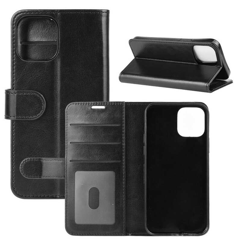 Capa De Couro Para iPhone 12 / 12 Pro Design Clássico