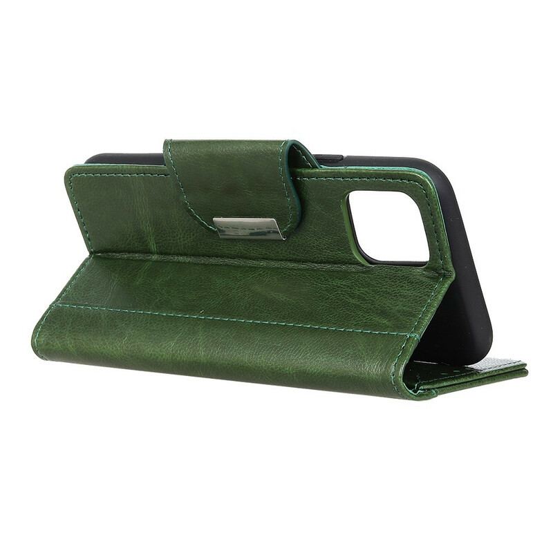 Capa De Couro Para iPhone 12 / 12 Pro Fecho Elegante De Couro Falso