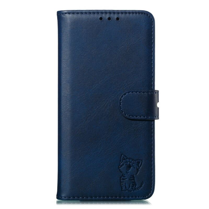 Capa De Couro Para iPhone 12 / 12 Pro Gatinho