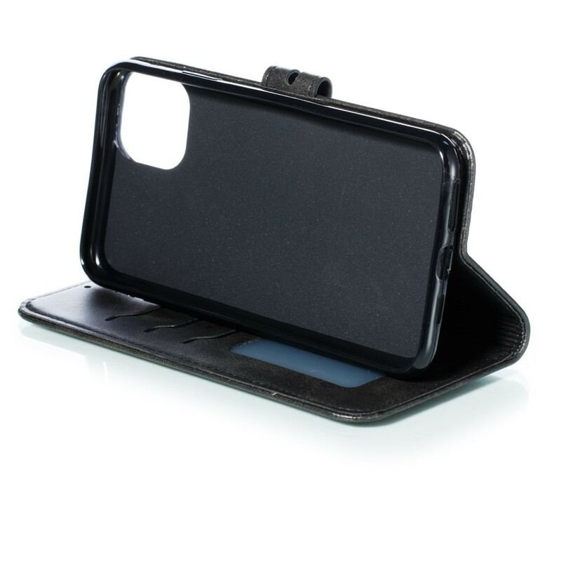 Capa De Couro Para iPhone 12 / 12 Pro Gatinho