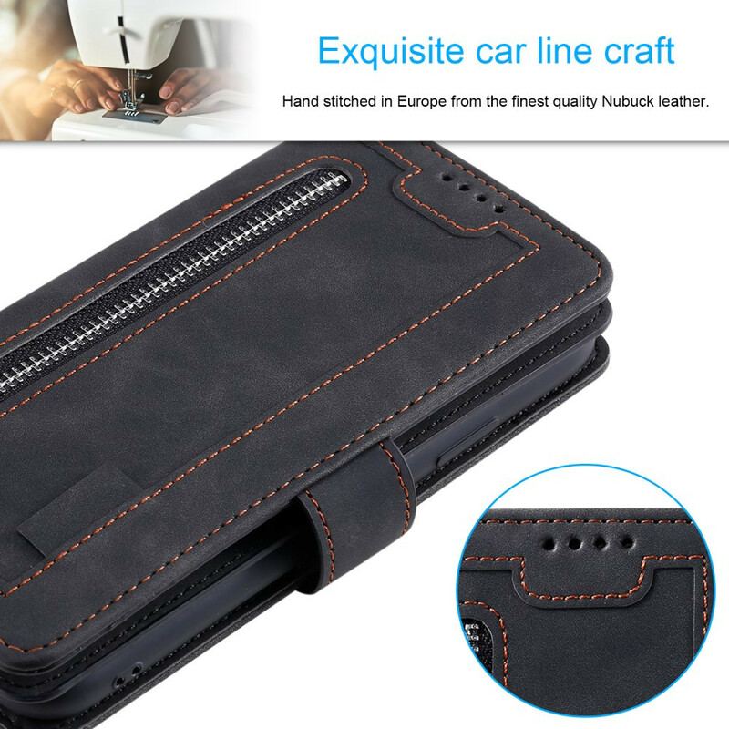 Capa De Couro Para iPhone 12 / 12 Pro Porta-moedas 9 Porta-cartões
