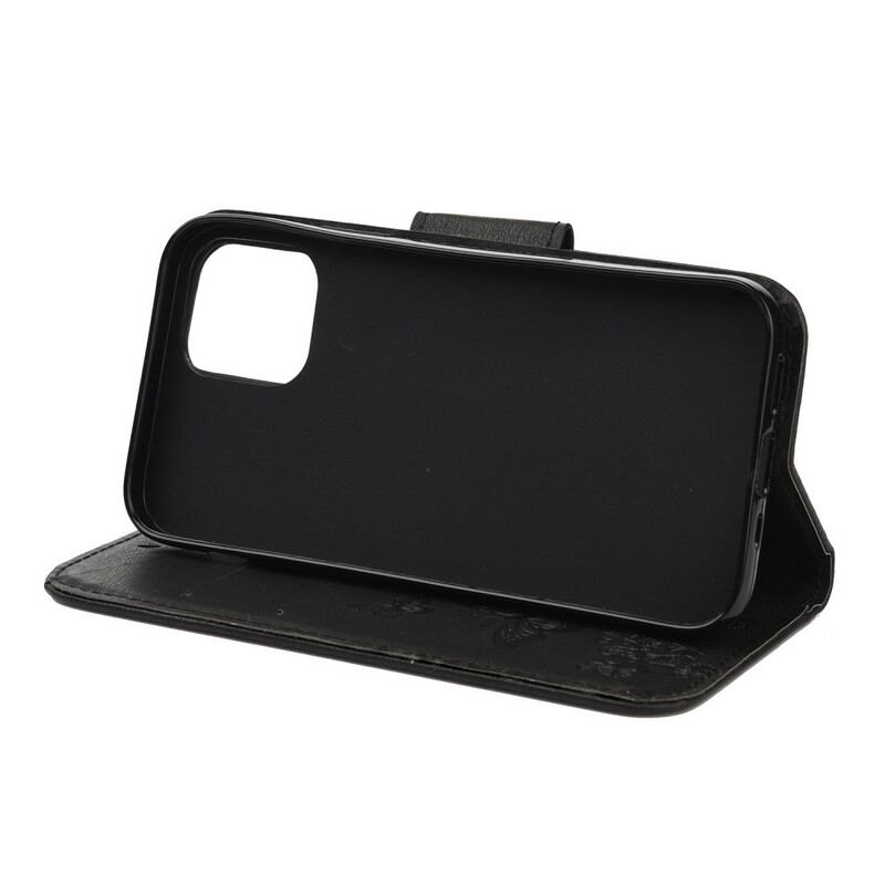 Capa Flip Para iPhone 12 / 12 Pro De Cordão Borboletas Esplêndidas