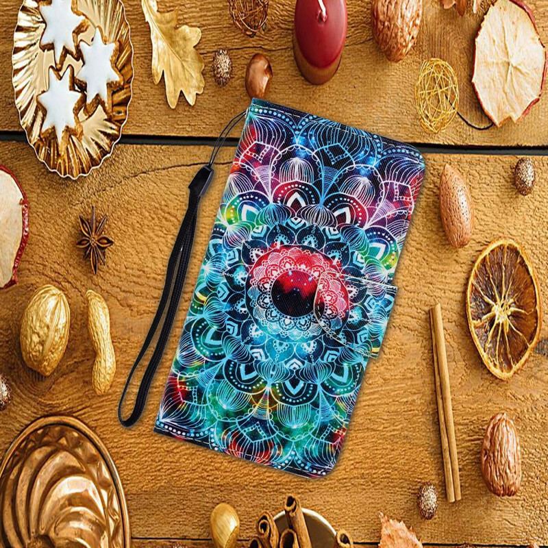 Capa Flip Para iPhone 12 / 12 Pro De Cordão Mandala De Tiras Chamativas
