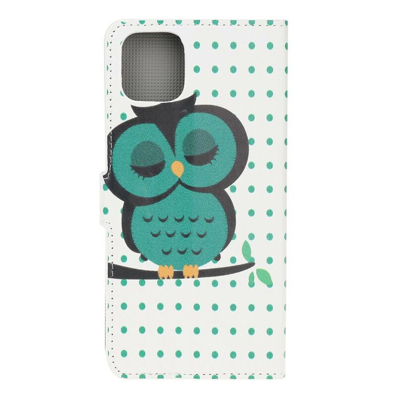 Capa Flip Para iPhone 12 / 12 Pro Coruja Adormecida
