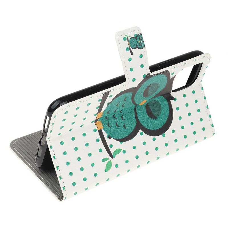 Capa Flip Para iPhone 12 / 12 Pro Coruja Adormecida