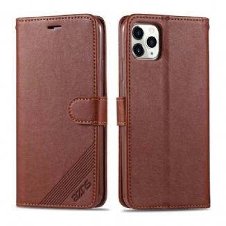 Capa Flip Para iPhone 12 / 12 Pro Couro Sintético Azns