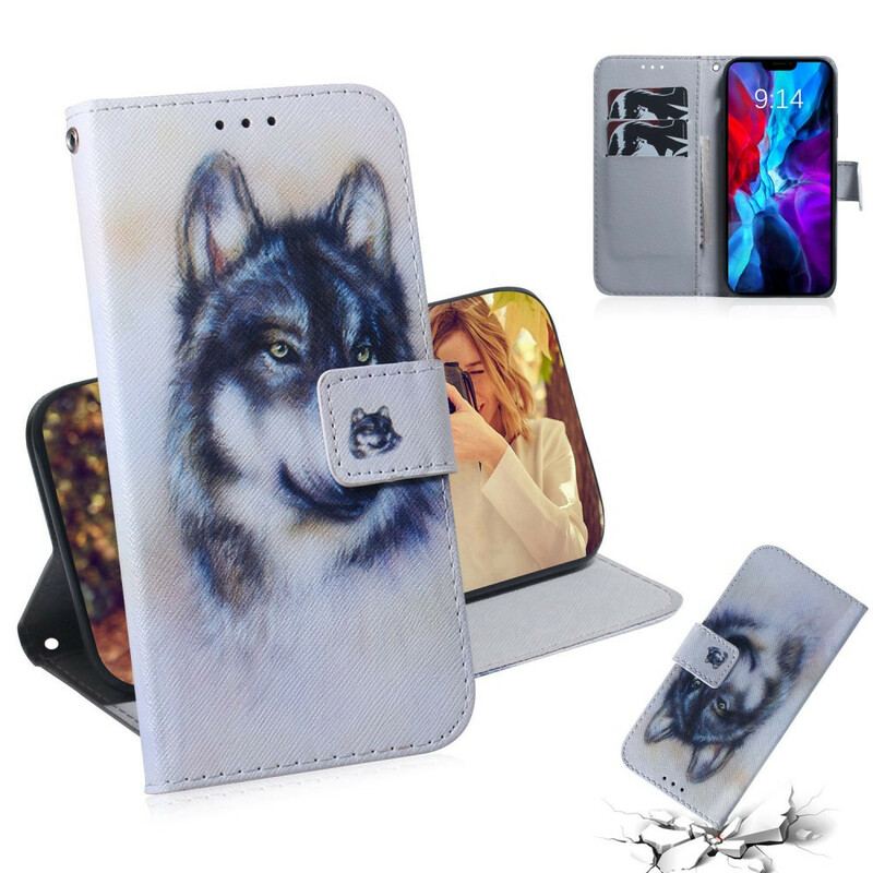 Capa Flip Para iPhone 12 / 12 Pro Olhar Canino