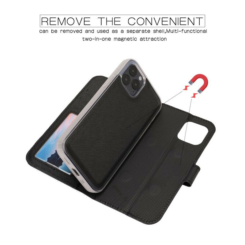 Capa Capa Folio Para iPhone 12 / 12 Pro Texturizado Com Destacável