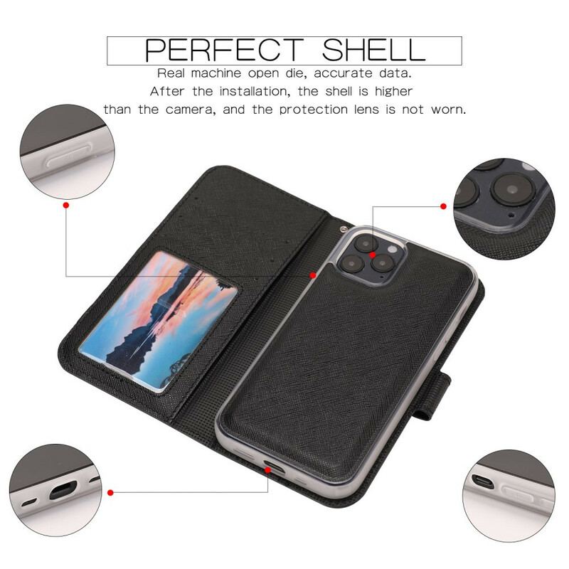 Capa Capa Folio Para iPhone 12 / 12 Pro Texturizado Com Destacável