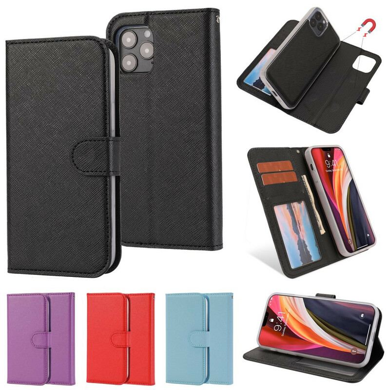 Capa Capa Folio Para iPhone 12 / 12 Pro Texturizado Com Destacável