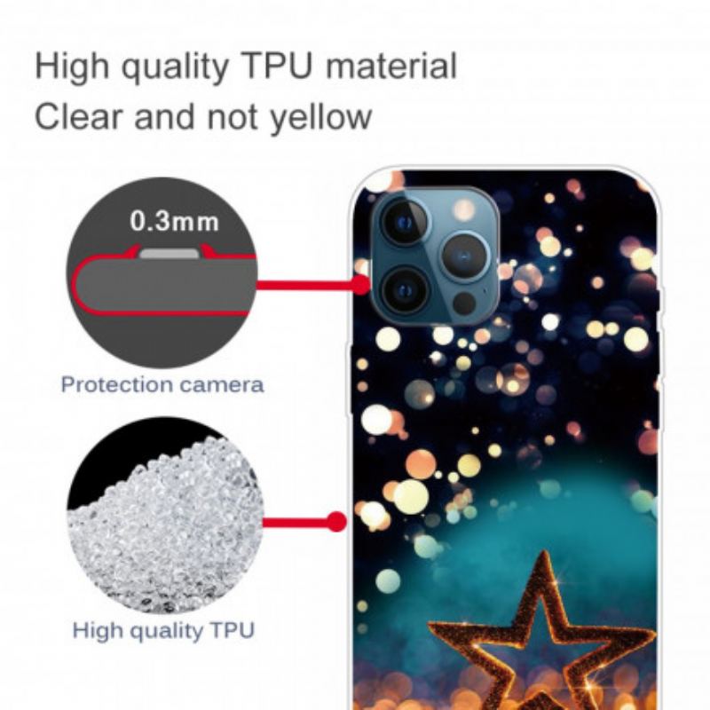 Capa Para iPhone 12 / 12 Pro Estrela Flexível