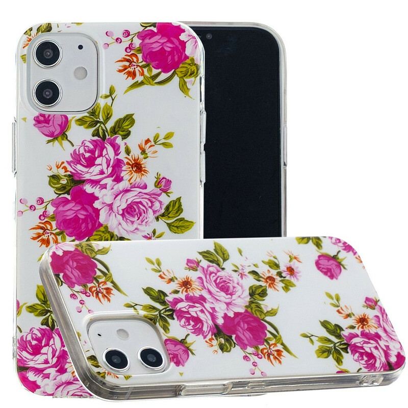 Capa Para iPhone 12 / 12 Pro Flores Da Liberdade Fluorescentes