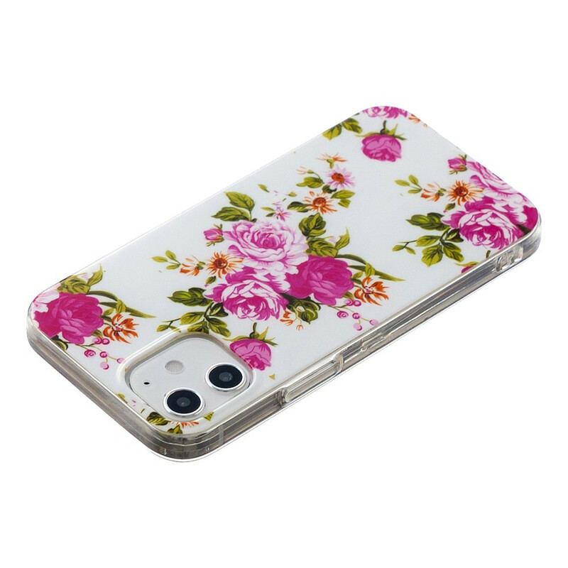 Capa Para iPhone 12 / 12 Pro Flores Da Liberdade Fluorescentes