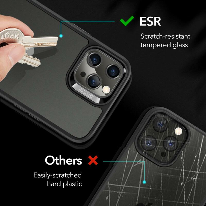 Capa Para iPhone 12 / 12 Pro Fundo De Vidro E Bordas De Silicone