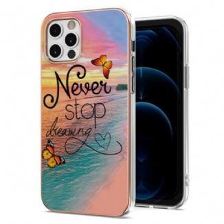 Capa Para iPhone 12 / 12 Pro Nunca Pare De Sonhar Com Borboletas