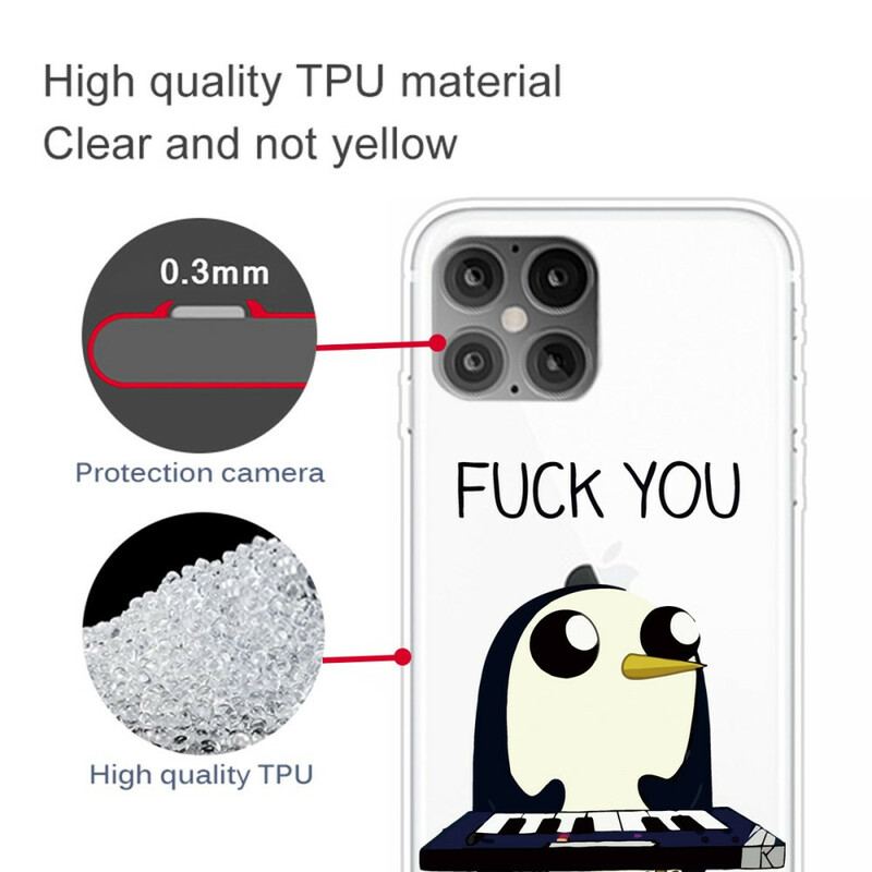 Capa Para iPhone 12 / 12 Pro Pinguim Vai Se Foder
