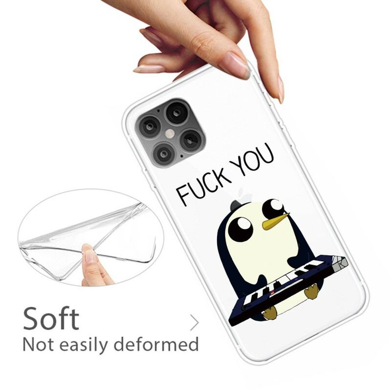 Capa Para iPhone 12 / 12 Pro Pinguim Vai Se Foder
