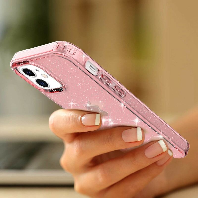 Capa Para iPhone 12 / 12 Pro Purpurina Reforçada