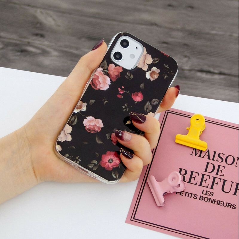 Capa Para iPhone 12 / 12 Pro Série Floral Fluorescente