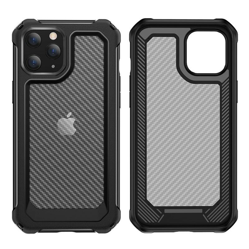 Capa Para iPhone 12 / 12 Pro Textura De Fibra De Carbono Sem Costura