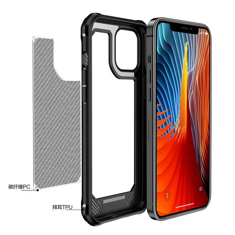 Capa Para iPhone 12 / 12 Pro Textura De Fibra De Carbono Sem Costura