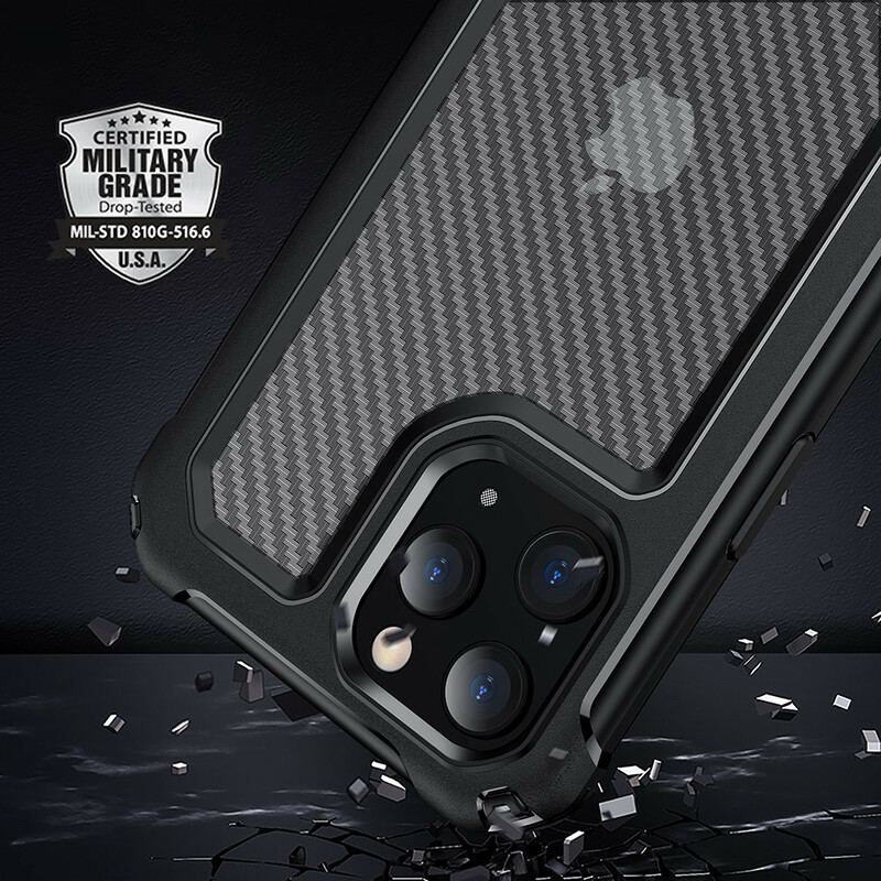 Capa Para iPhone 12 / 12 Pro Textura De Fibra De Carbono Sem Costura