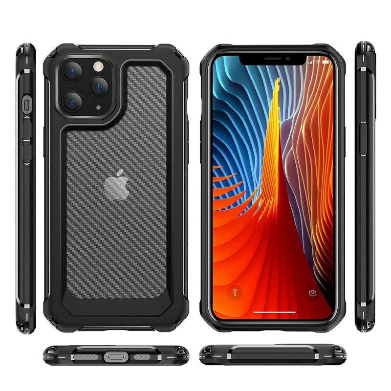 Capa Para iPhone 12 / 12 Pro Textura De Fibra De Carbono Sem Costura