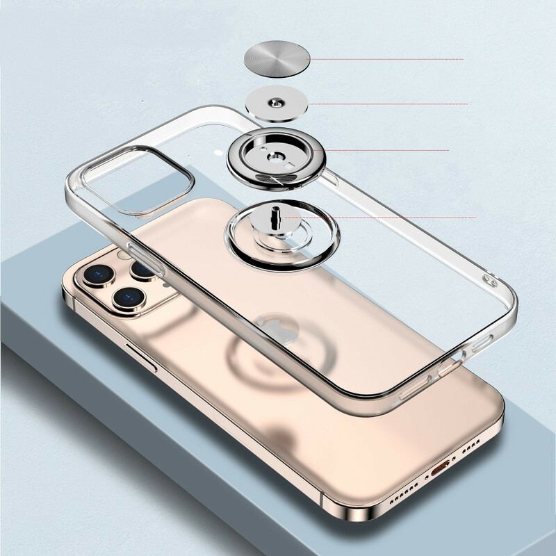 Capa Para iPhone 12 / 12 Pro Transparente Com Suporte De Anel