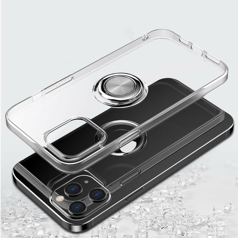 Capa Para iPhone 12 / 12 Pro Transparente Com Suporte De Anel