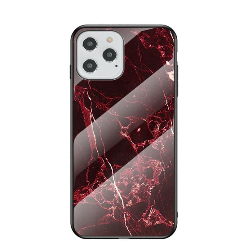 Capa Para iPhone 12 / 12 Pro Vidro Temperado De Cores De Mármore
