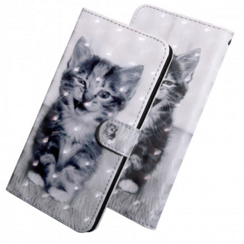 Capa De Couro Para iPhone SE 3 / SE 2 / 8 / 7 Inácio. O Gatinho