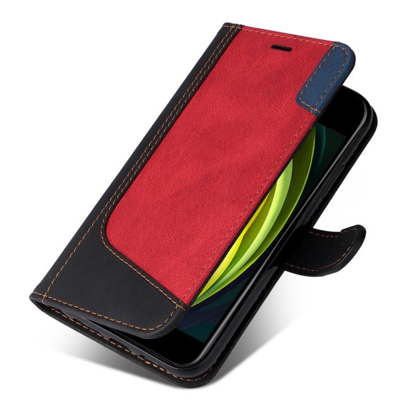 Capa Flip Para iPhone SE 3 / SE 2 / 8 / 7 De Cordão Padrão Gráfico De Tiras