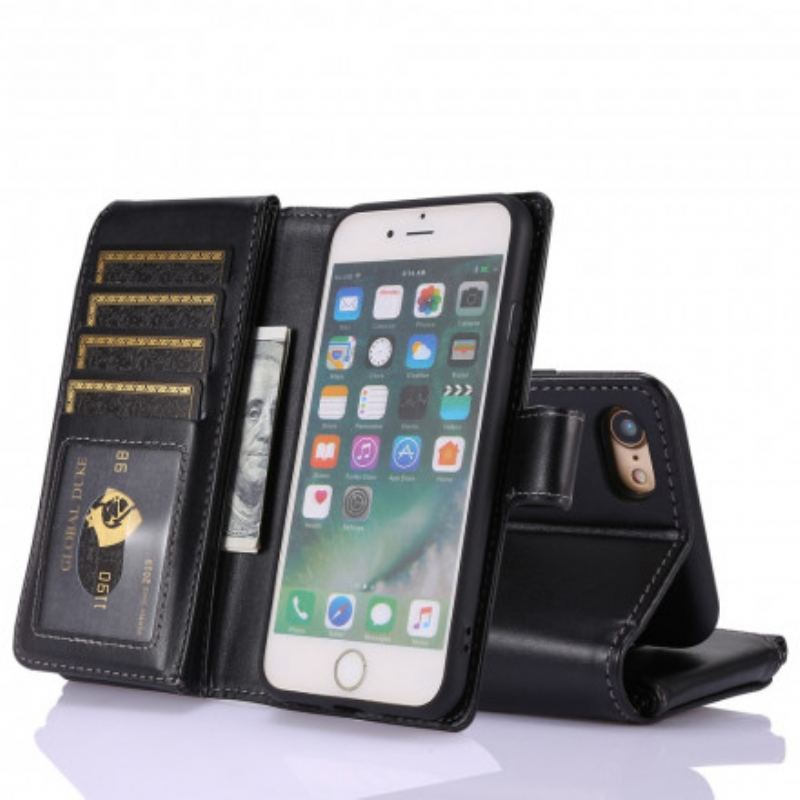 Capa Folio Para iPhone SE 3 / SE 2 / 8 / 7 Porta-moedas Empresarial Multifuncional