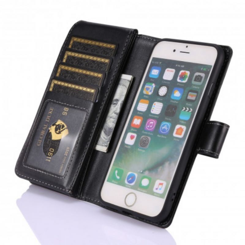Capa Folio Para iPhone SE 3 / SE 2 / 8 / 7 Porta-moedas Empresarial Multifuncional