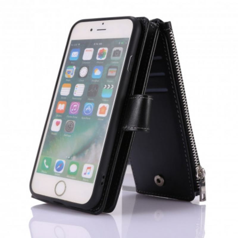 Capa Folio Para iPhone SE 3 / SE 2 / 8 / 7 Porta-moedas Empresarial Multifuncional