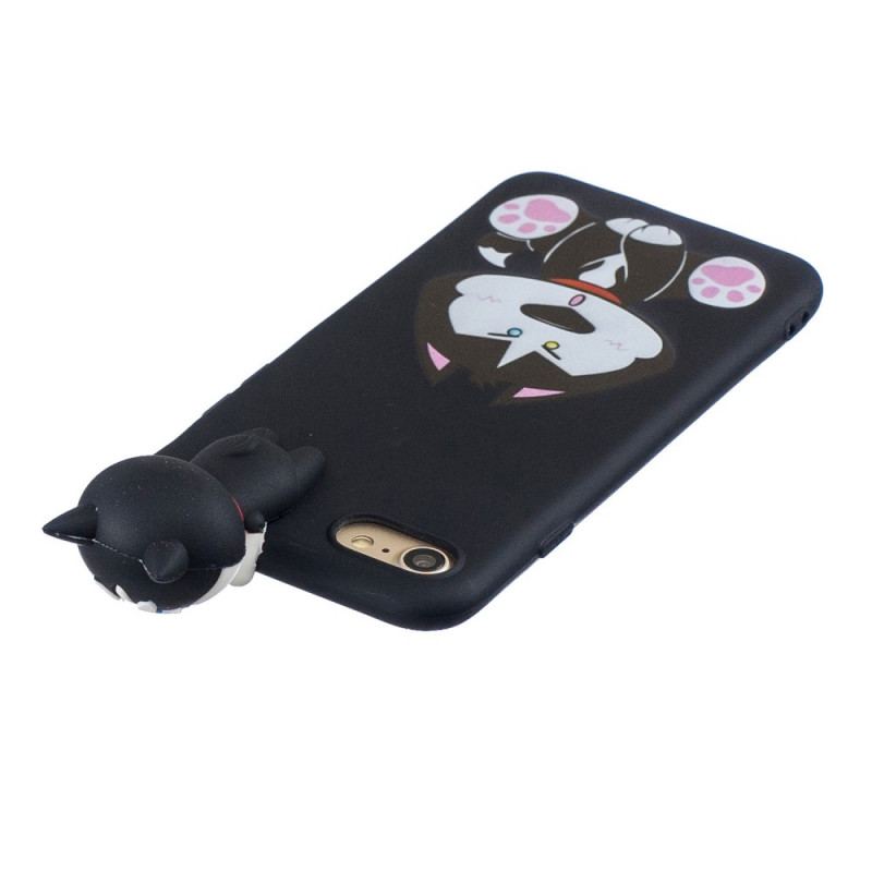 Capa Para iPhone SE 3 / SE 2 / 8 / 7 Cachorro Divertido Em 3d