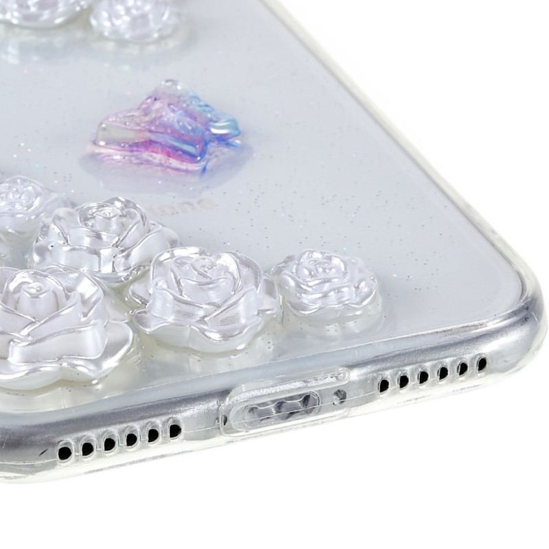 Capa Para iPhone SE 3 / SE 2 / 8 / 7 Flores 3d