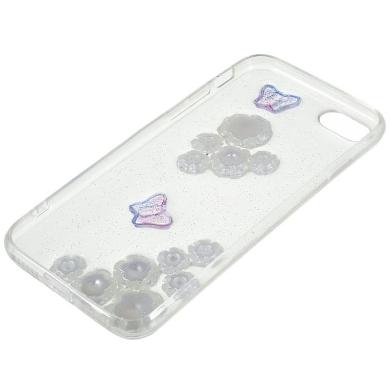 Capa Para iPhone SE 3 / SE 2 / 8 / 7 Flores 3d