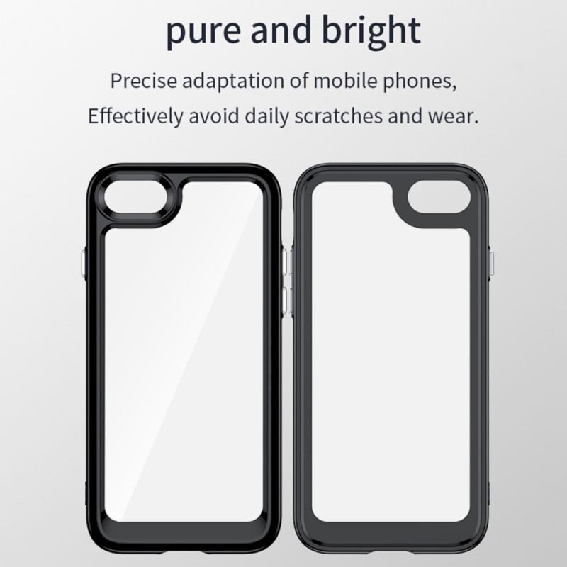 Capa Para iPhone SE 3 / SE 2 / 8 / 7 Transparente Com Moldura Colorida