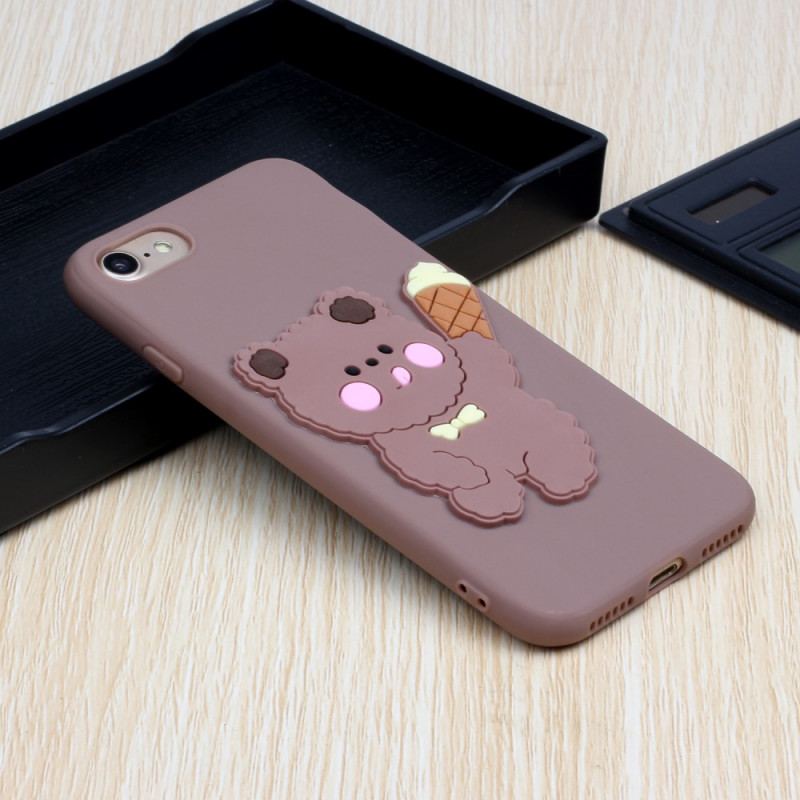 Capa Para iPhone SE 3 / SE 2 / 8 / 7 Ursinho De Silicone