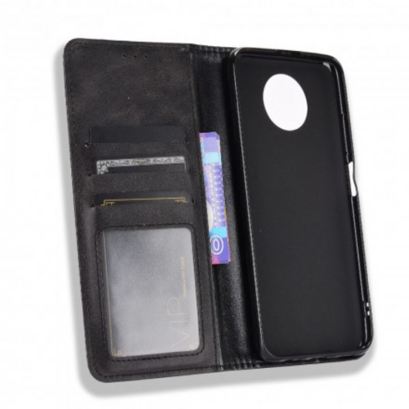 Capa De Celular Para Xiaomi Redmi Note 9 5G Flip Efeito Couro Estilizado